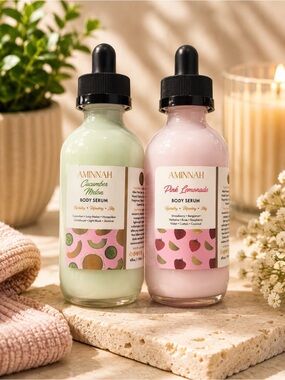AMINNAH (NWT) Cucumber Melon & Pink Lemonade Body Serums